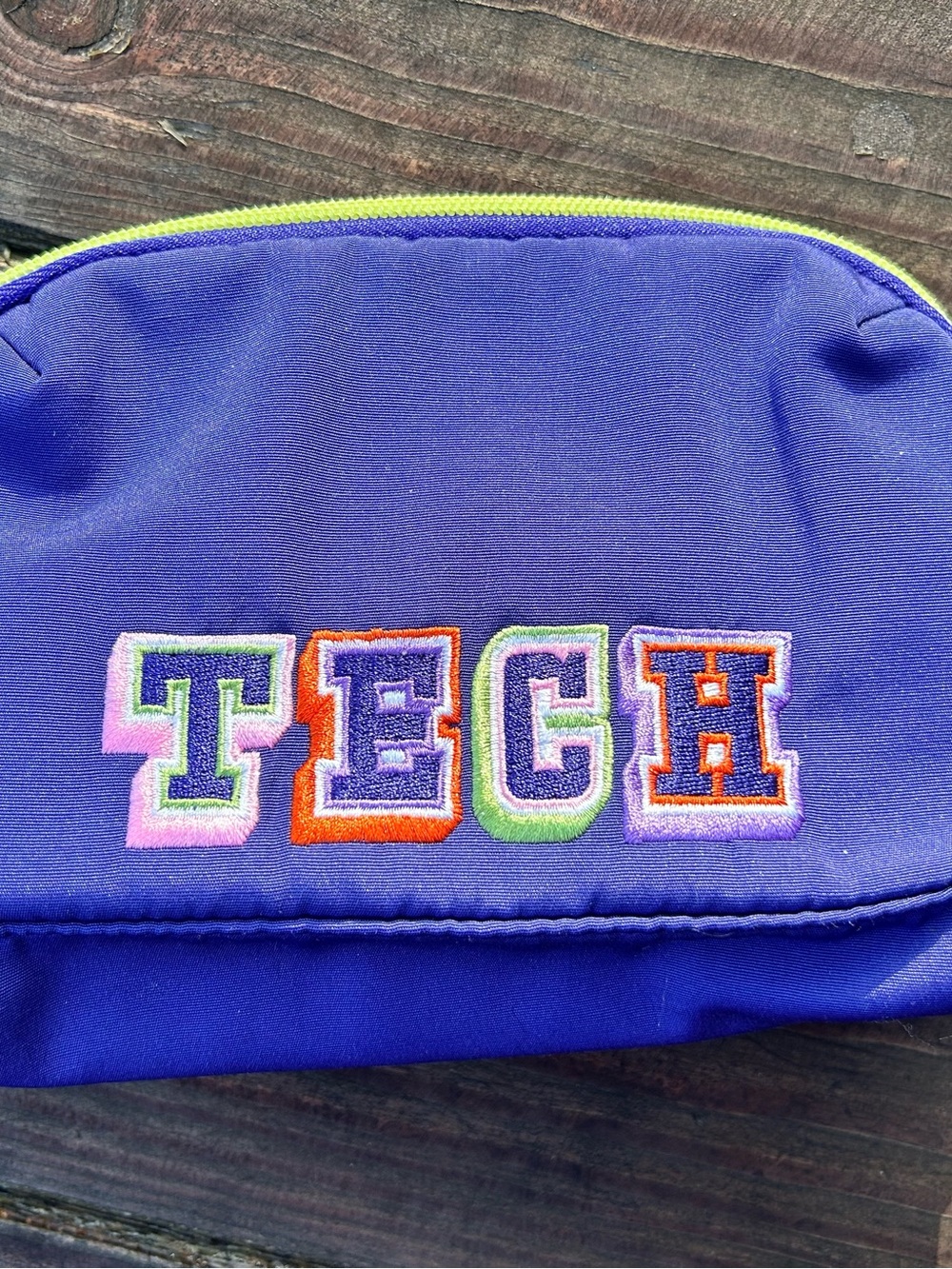 Purple TECH Embroidered Pouch